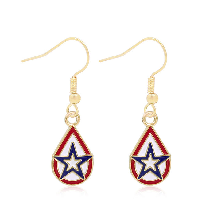 Women's long multi-layer star drop earrings with crystal embellishments and rhodium-plated alloy Kalsten