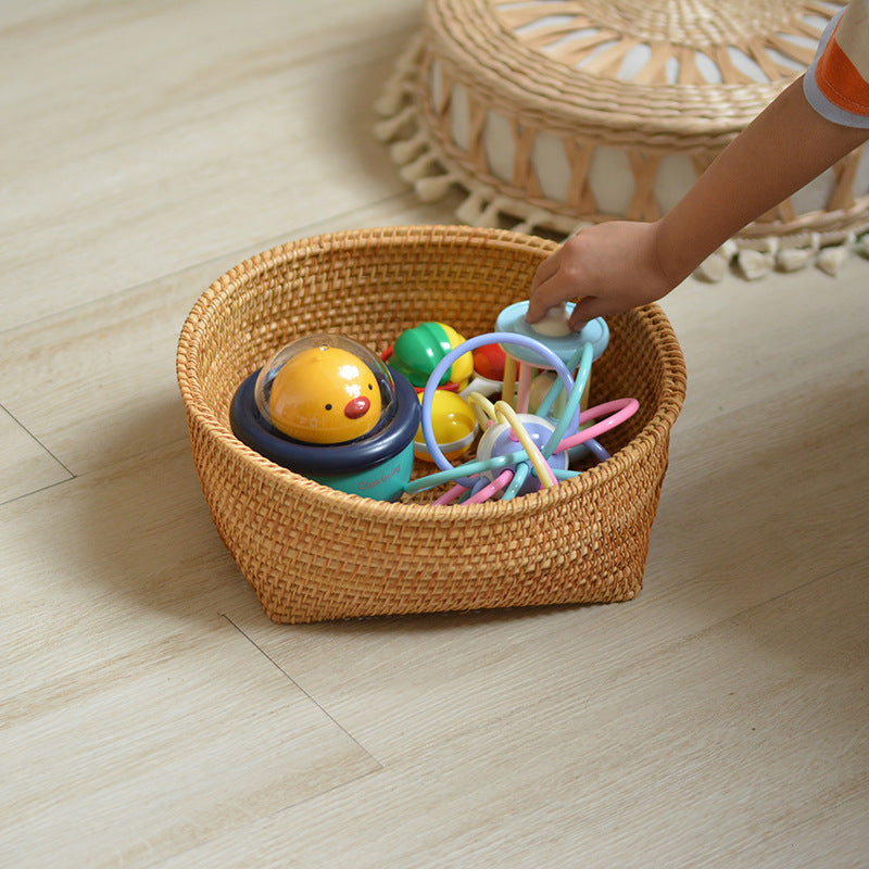 Handcrafted storage basket made of natural rattan Kalsten
