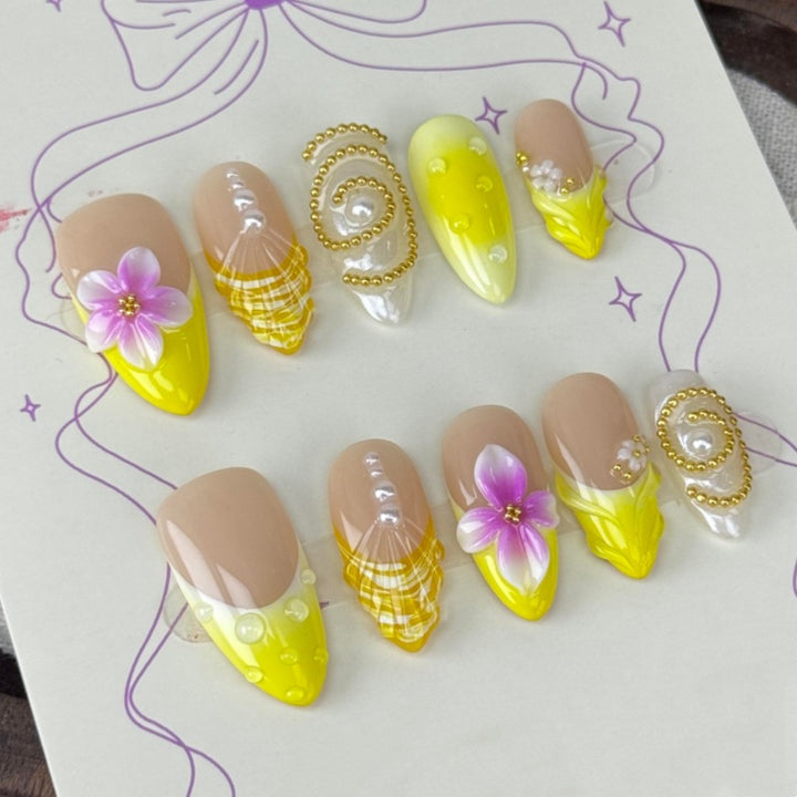 Artistic Designed Press-On Nail Set Kalsten