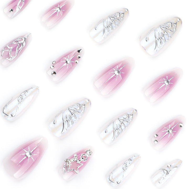Artistic nail art with unique 3D decorations and glitter accents Kalsten