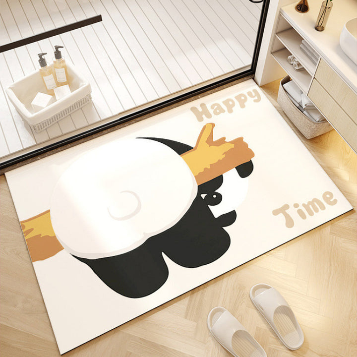 Playful Panda-Themed Welcome Mat Kalsten
