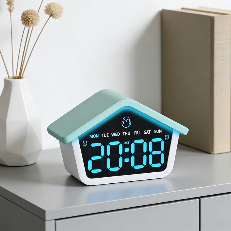 Digital alarm clock in creative house design Kalsten