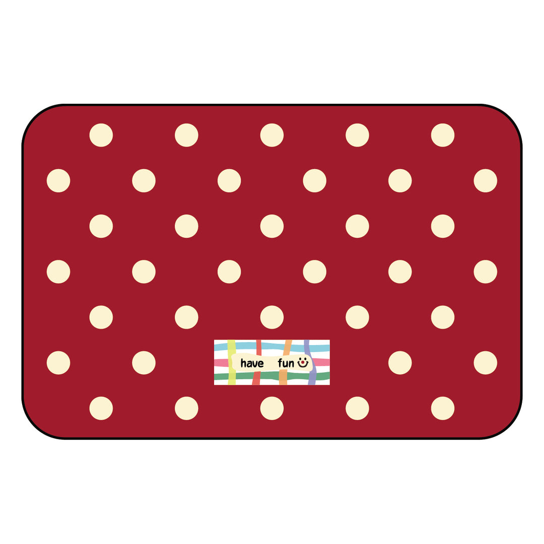 Oversized Eco-Leather Desk Mat with Non-Slip Base and Retro Grid Print