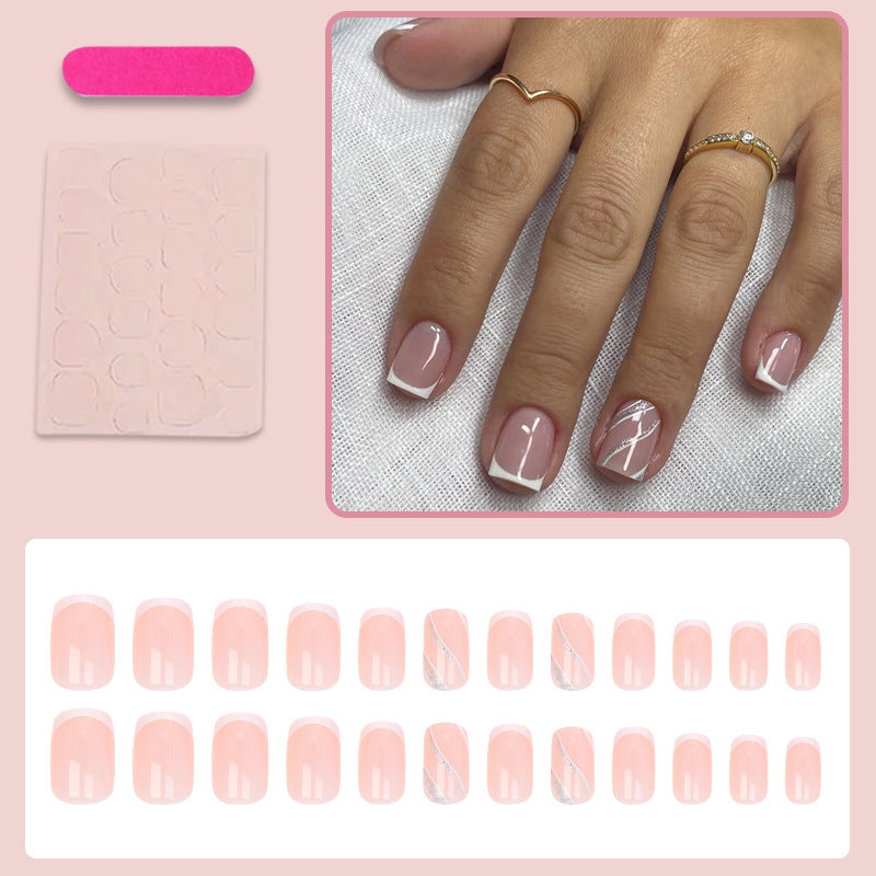 Acrylic Nails Set in Elegant French Design Kalsten