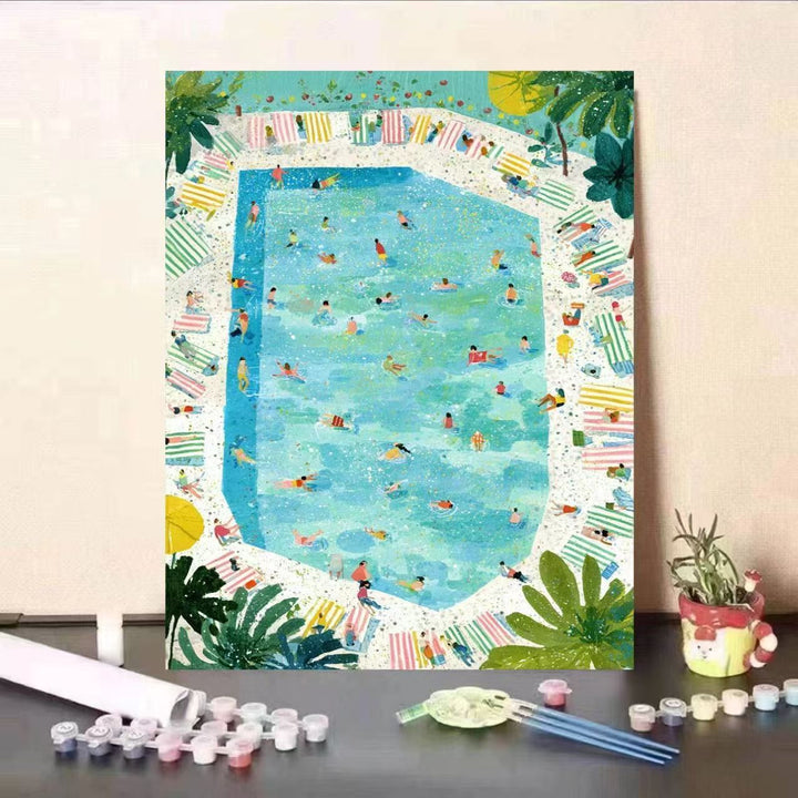 Creative Poolside Scene Paint by Numbers Kit Kalsten