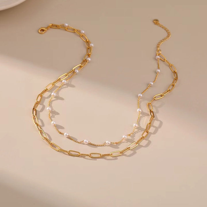 Double Layered Pearl Chain Anklet Kalsten