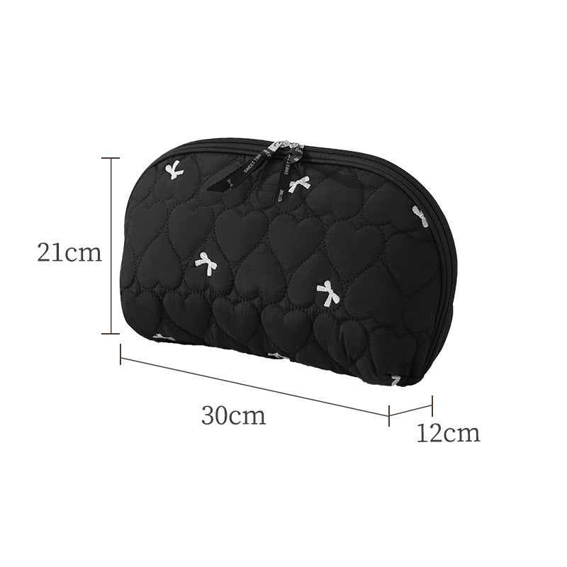 Heart-Quilted Makeup Pouch Kalsten