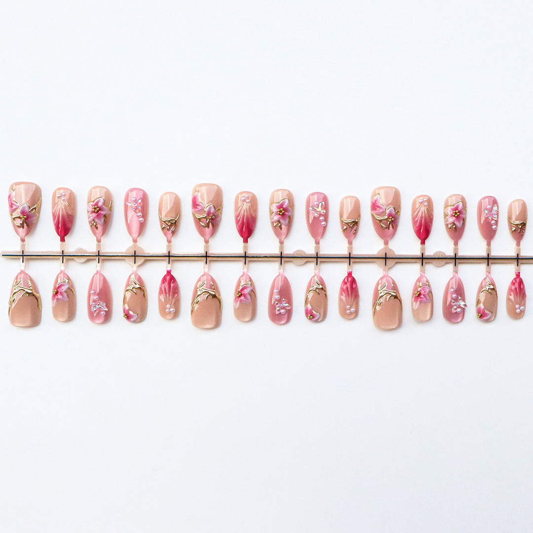 Artistic Floral Press-On Nail Collection