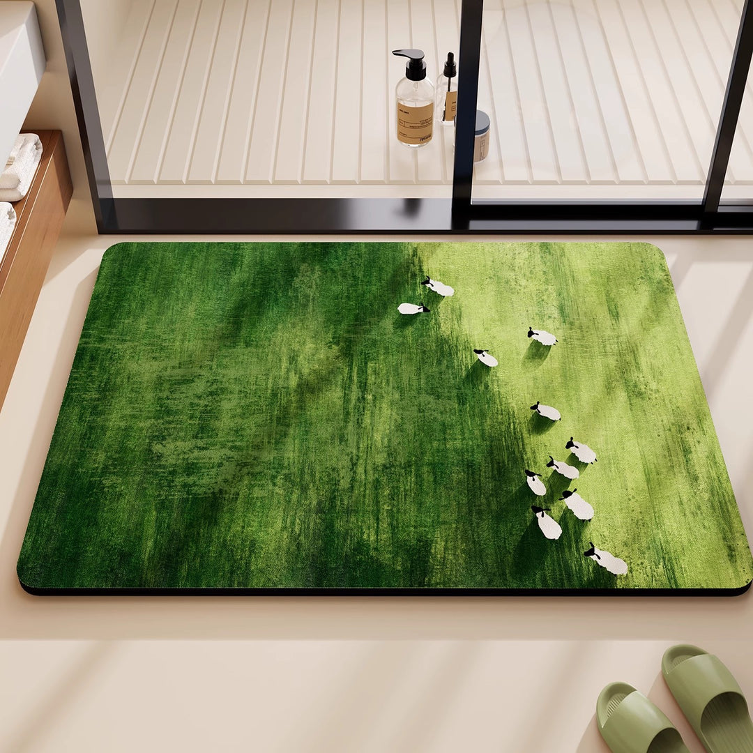 Playful Panda-Themed Bathroom Mat