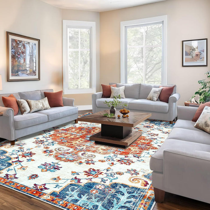 Geometric Floral Area Rug