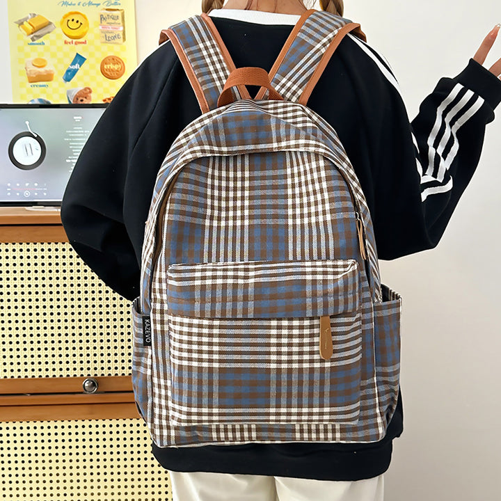 Plaid Patterned Casual Backpack Kalsten