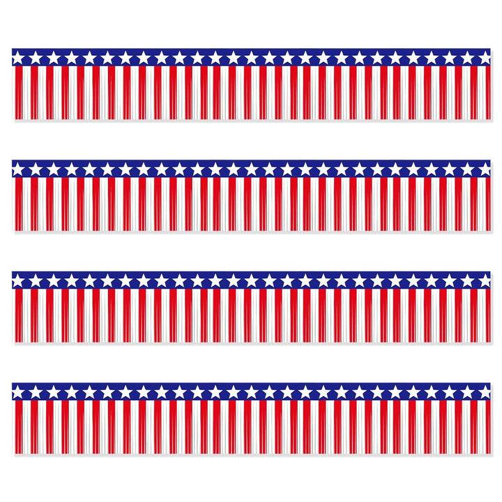Unisex decorative table fringe set with star border and long fringes for party and event decoration Kalsten