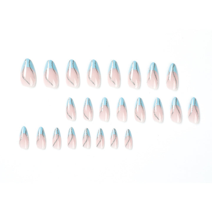 Artful nail art with glitter lines Kalsten