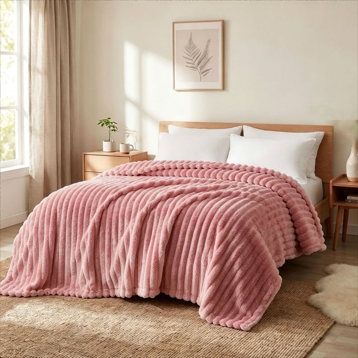 Plush Textured Throw Blanket