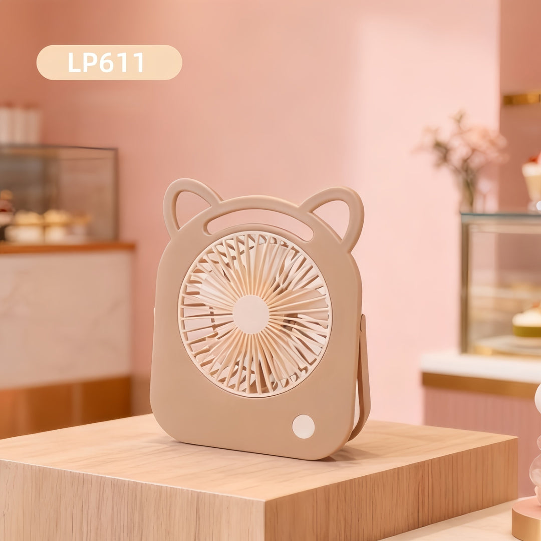 Ladies portable mini fan with friendly character design Kalsten