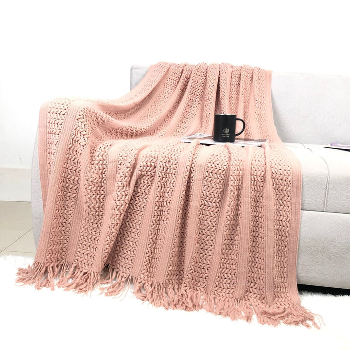 Textured Knit Throw Blanket Kalsten