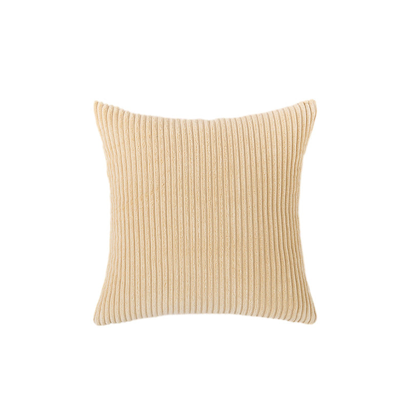 Corduroy Ribbed Square Accent Pillow Cover with Deep-Channel Texture and Concealed Zipper