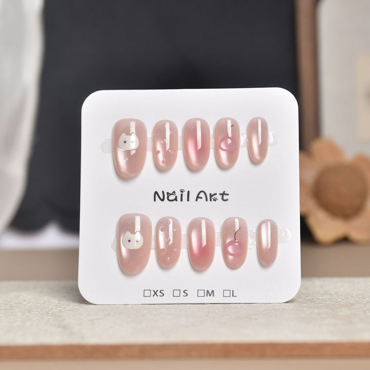 Decorative Press-On Nail Extensions with Floral Accents Kalsten