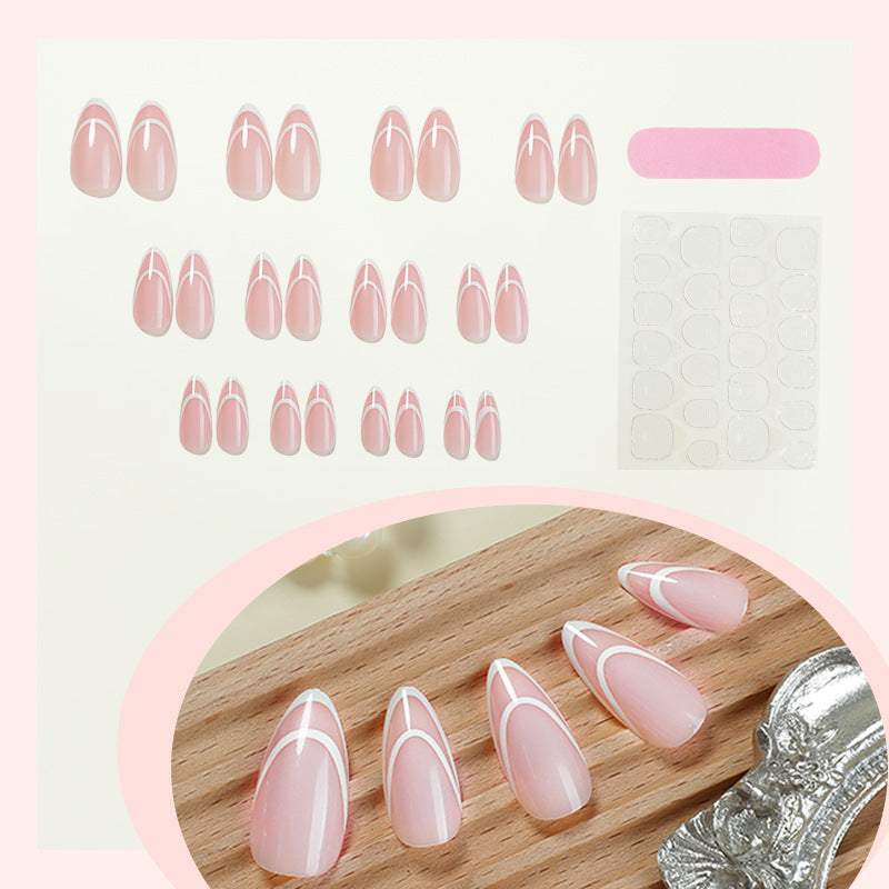 Designer Press-On Nail Set with Elegant Geometric Patterns kalsten