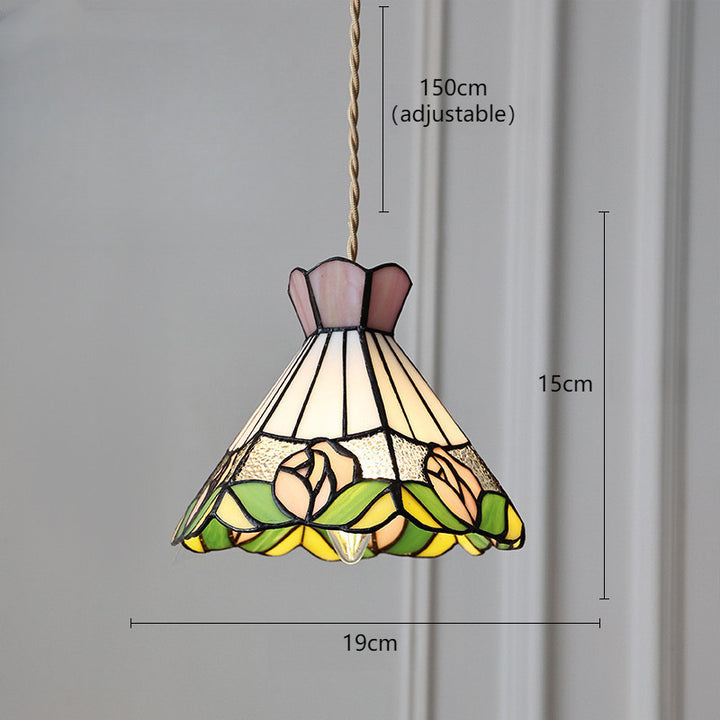 Adjustable Vintage Glass Pendant Light