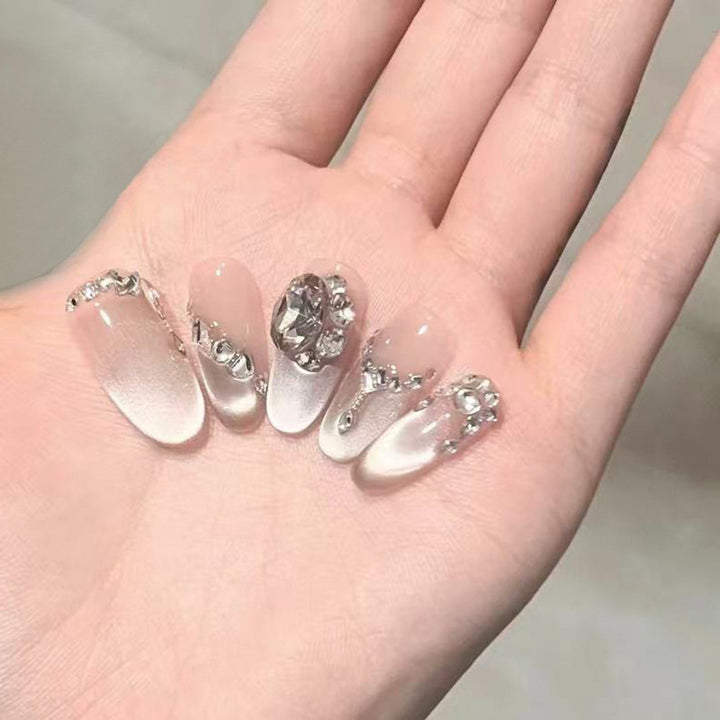 Elegant Press-On Nail Set with Artistic Detailing Kalsten