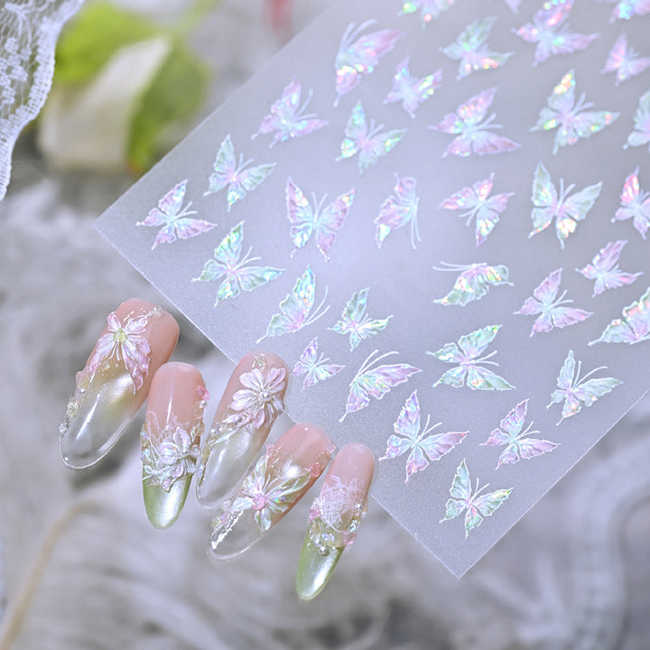 Iridescent Butterfly Nail Art Stickers