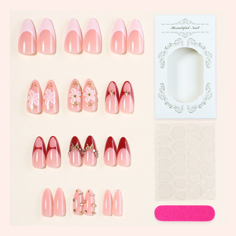 Artificial nail set with floral and glamorous accents Kalsten 1789119024