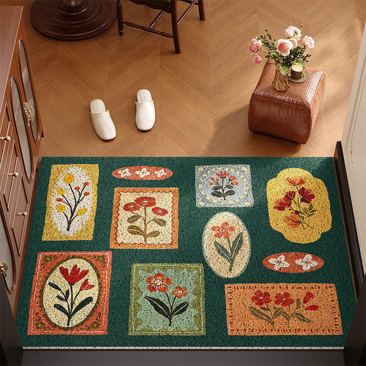 Vintage Floral Print Area Rug