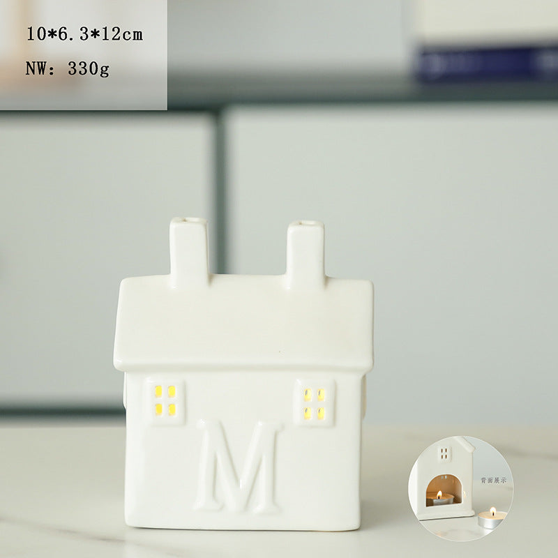 Ceramic House-Shaped Candle Holder Kalsten