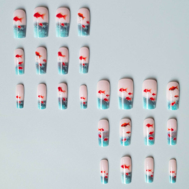 Artistic Aquarium-Inspired Nail Art