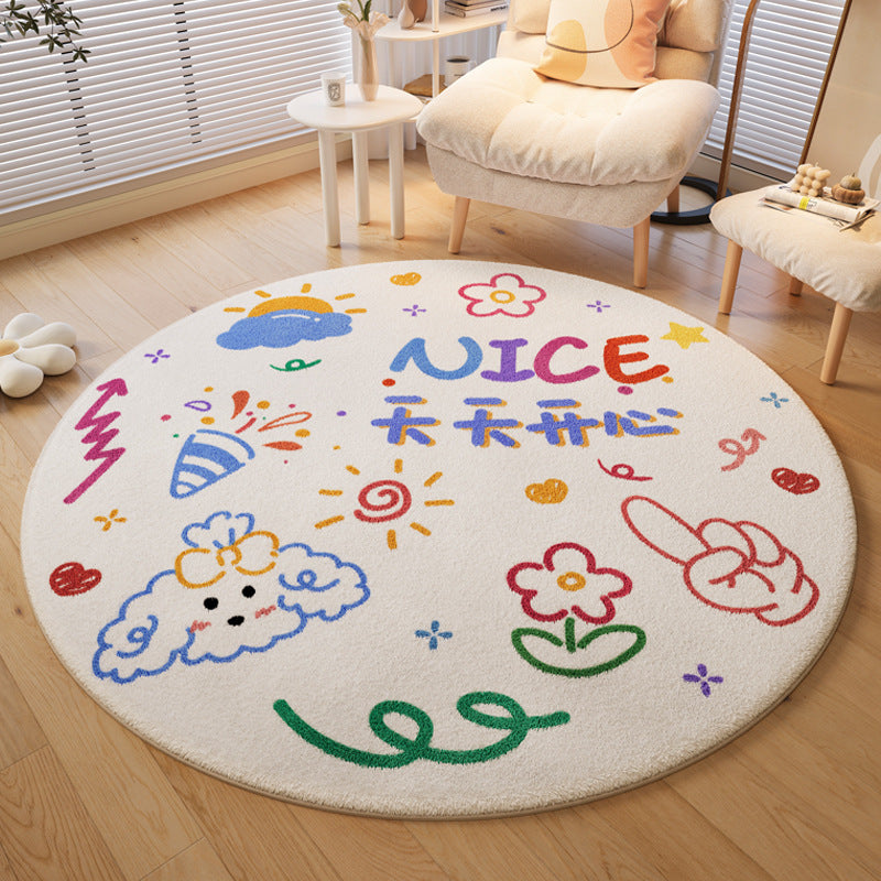 Playful Dog-Themed Round Area Rug