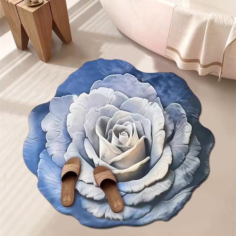 Artistic Floral Bath Mat