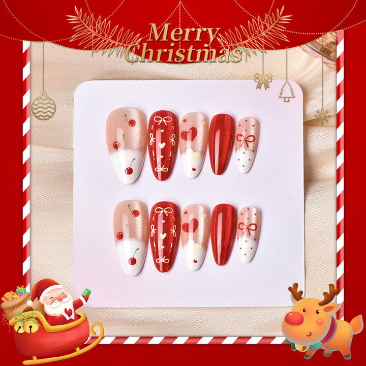 Decorative Cherry Love Press-On Nail Art Set