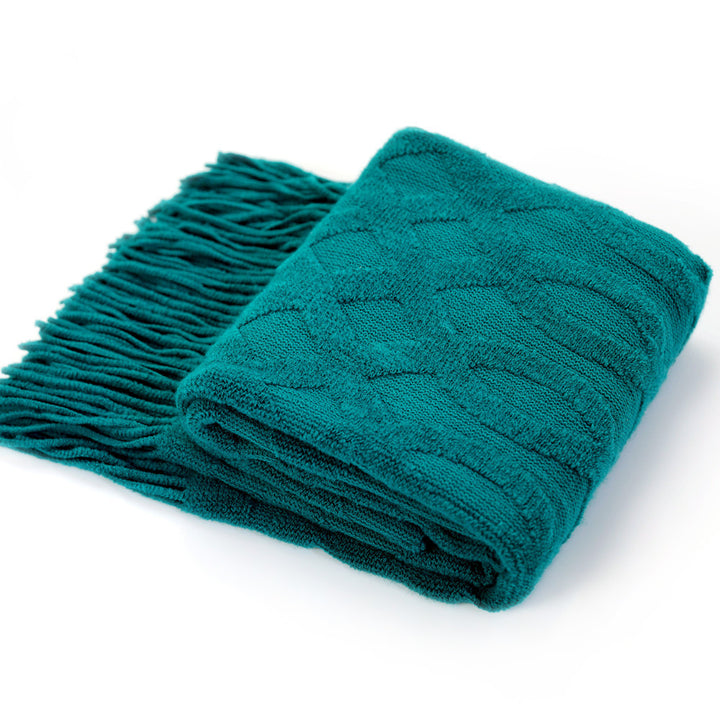 Premium Textured Knit Throw Blanket Kalsten