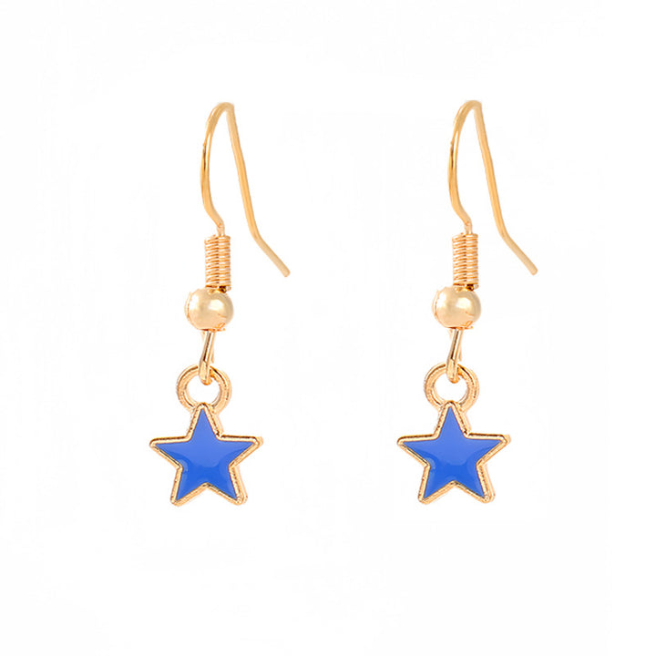 Women nan enamel horseshoe earrings with star motif and fishhook closure Kalsten