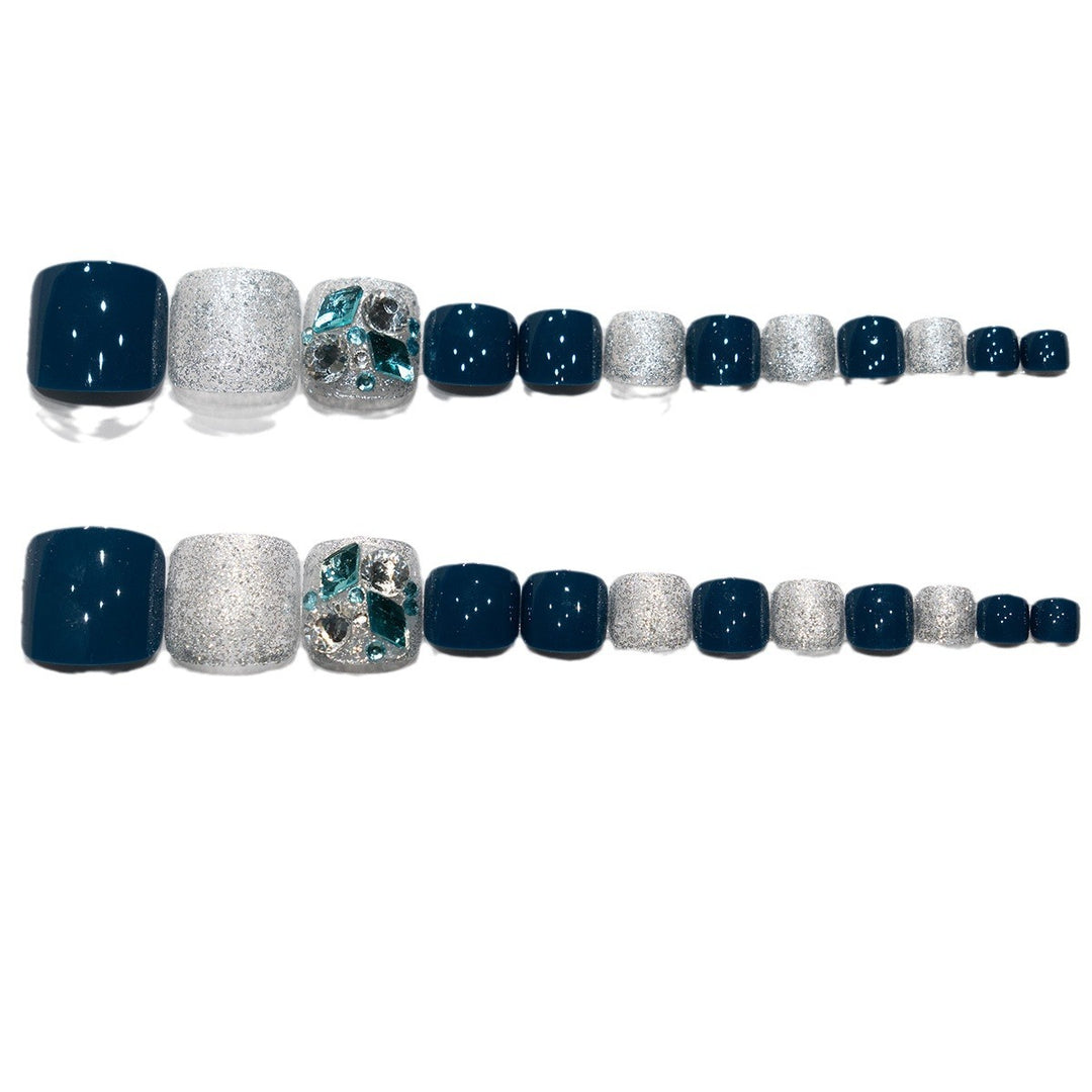 Artistic Gemstone Pedicure Nail Art
