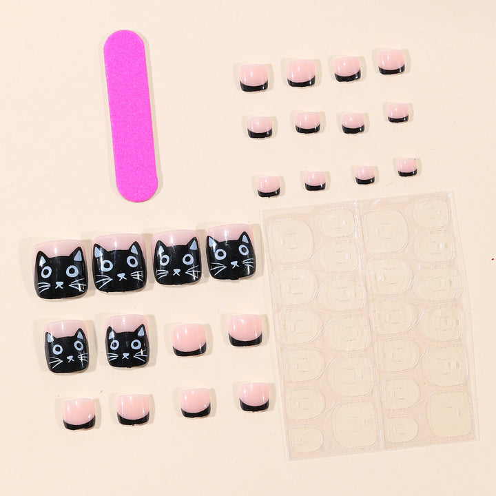 Cat-Themed Pedicure Nail Art Kalsten