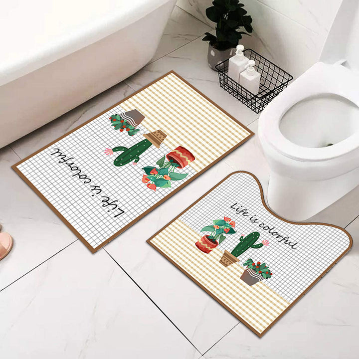 Soft Absorbent Bathroom Mat Set
