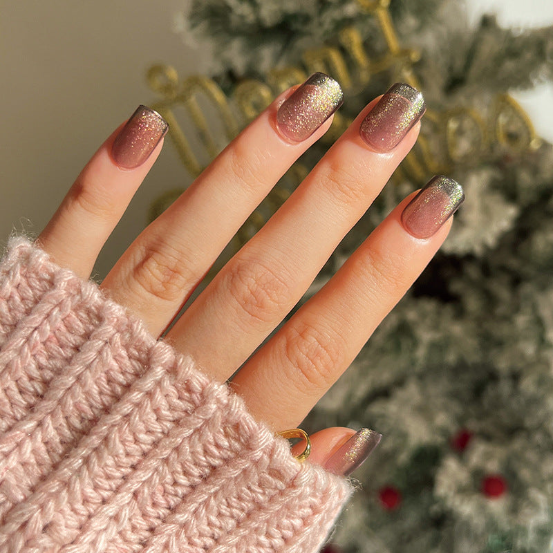 Artful Gel Nails with Glitter Gradients Kalsten