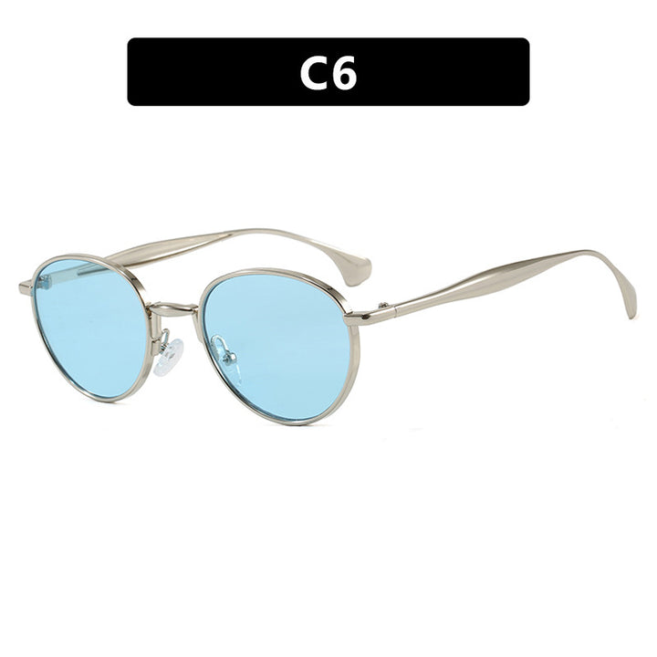 Women's round sunglasses with elegant metal frame and UV protection Kalsten