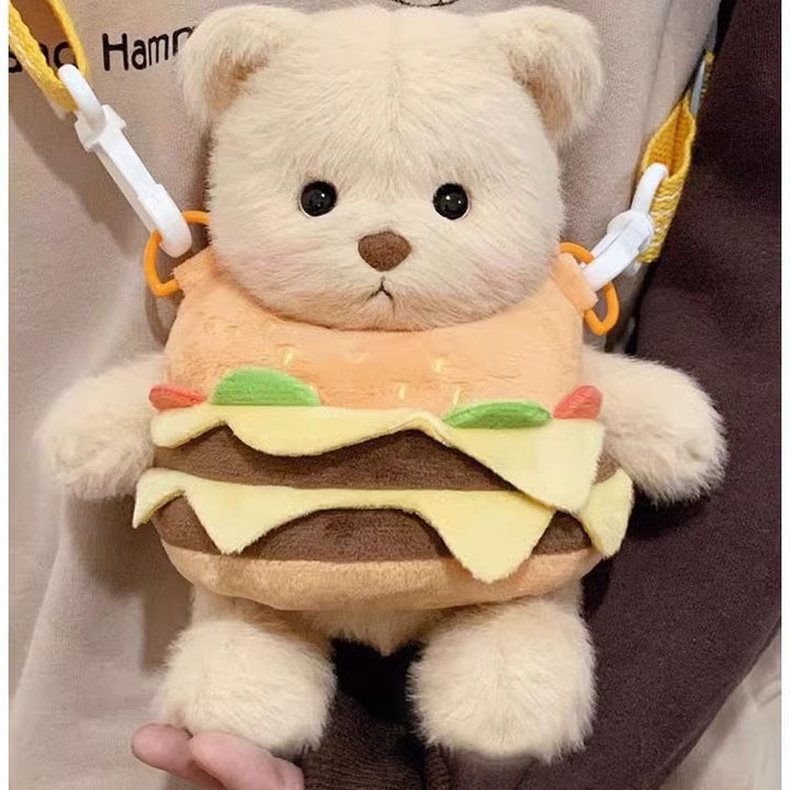 Plush Burger-Themed Teddy Bear