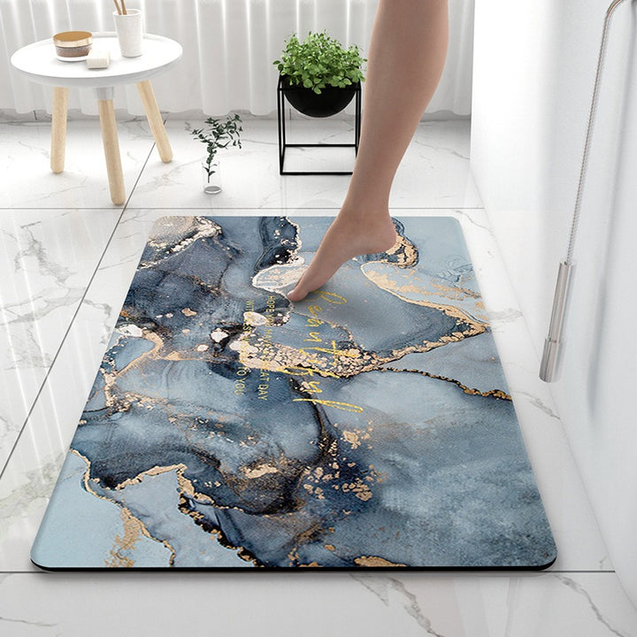 Soft Print Abstract Marble Bath Mat Kalsten