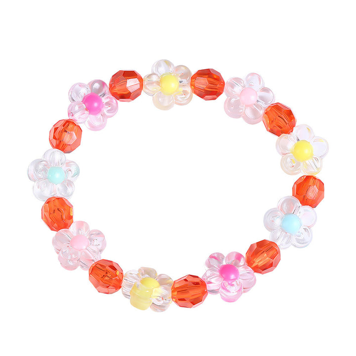 Friendship bracelet with colorful flower motifs Kalsten