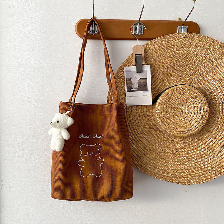 Cute Cartoon Bear Canvas Tote
