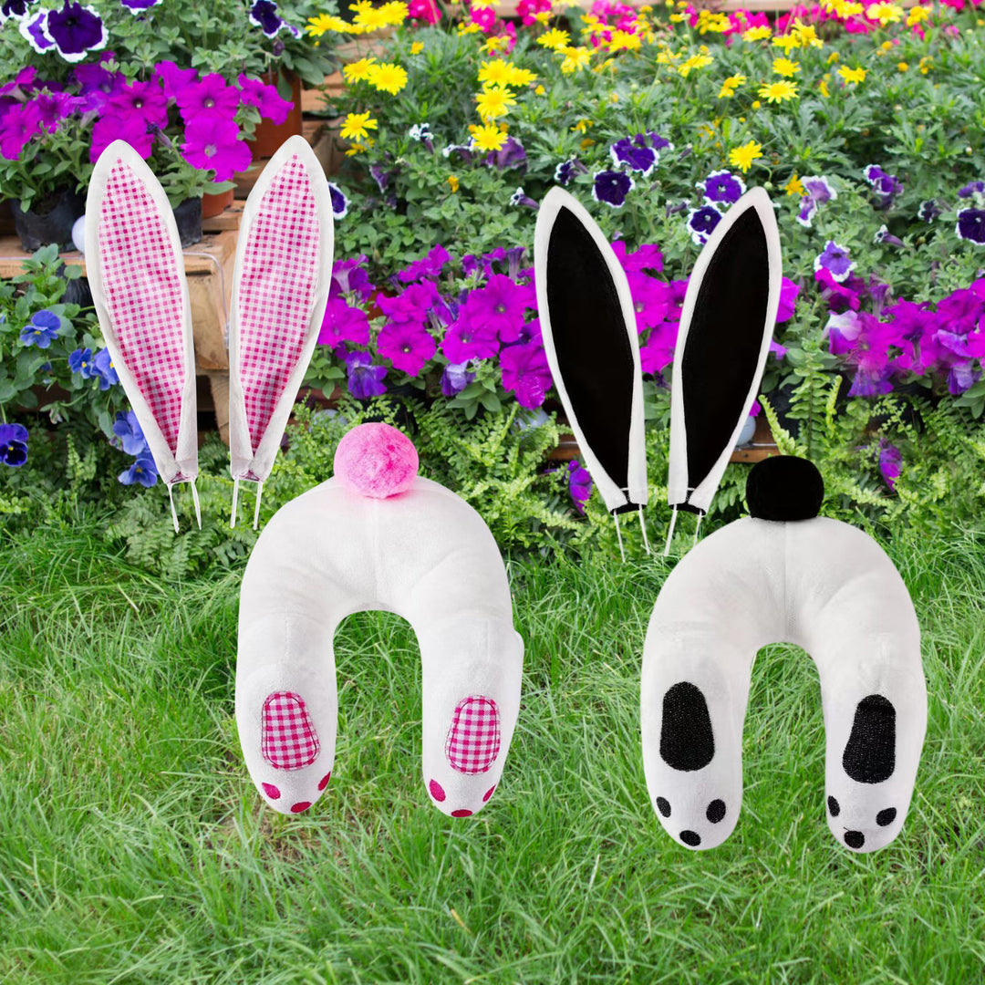 Plush costume with rabbit ears