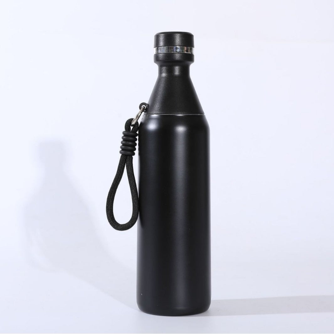 Ladies insulated stainless steel drinking bottle with practical carrying handle Kalsten