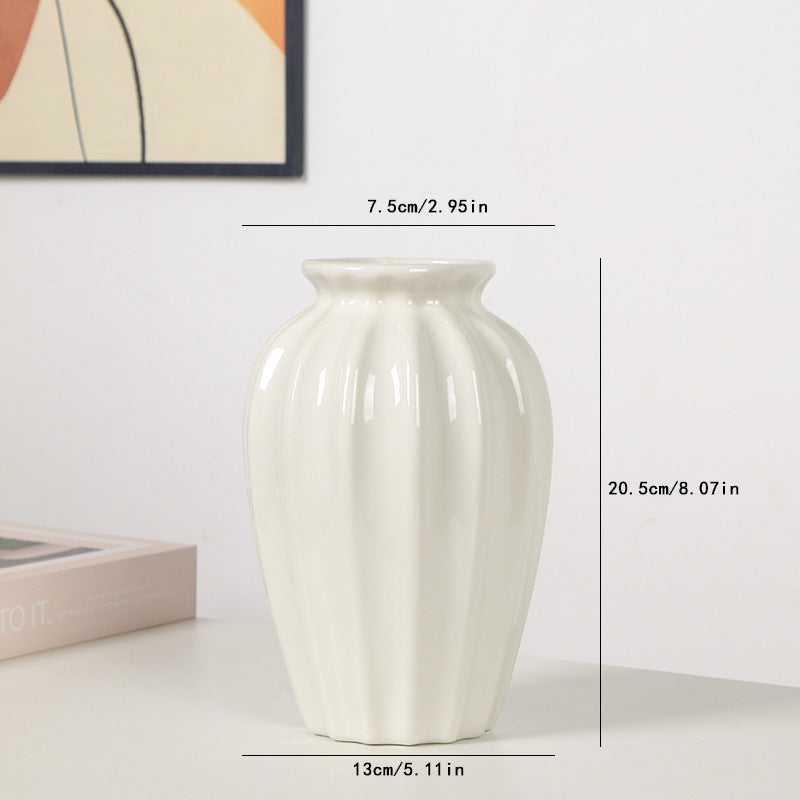 Elegant Pleated Ceramic Flower Vase Kalsten