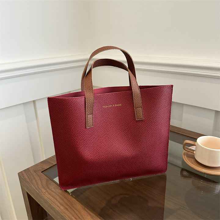 Elegant Textured Leather Tote Bag