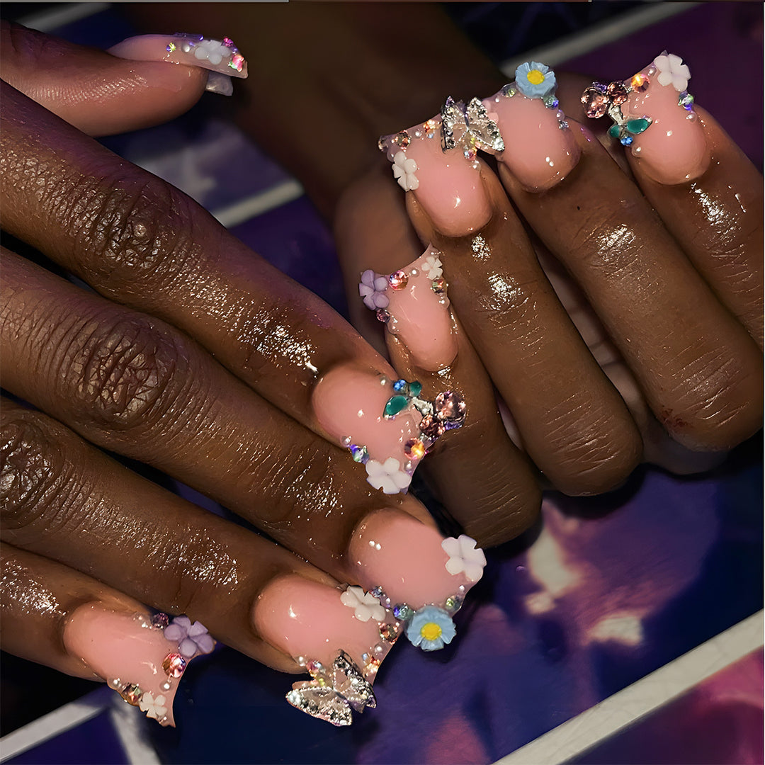 Decorative Floral Nail Art Press-On Set Kalsten 1789085706