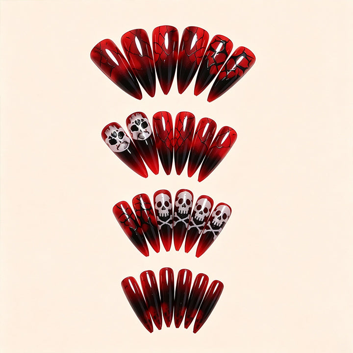 Creative Halloween Nail Art with Spider Web and Skull Designs Kalsten